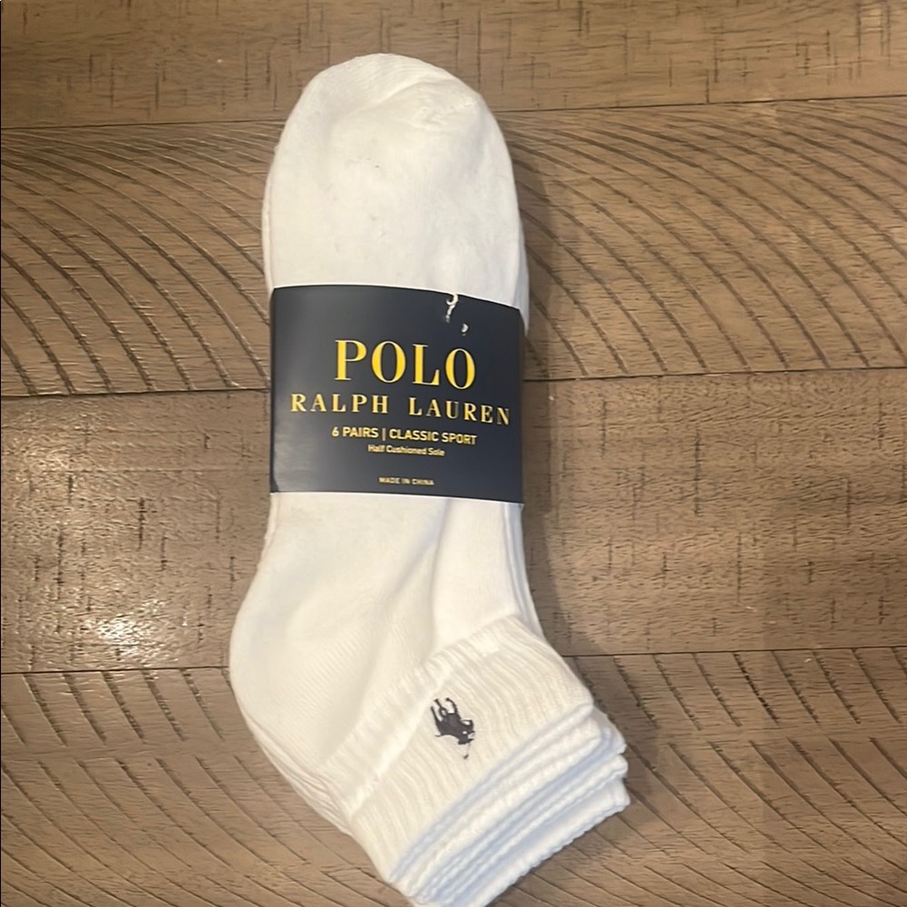 Polo by Ralph Lauren White Athletic Socks Ankle Length